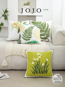 Modern Simple Embroidery Pillow Living Room Model Room Decoration JOJOS L PD Reside Square Home Decorative Cushion
