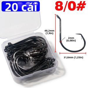 LAKBAT 7385 Móc Câu Hình Tròn Nghiêng Đóng Hộp Móc Câu Bạch Tuộc Có Gai Sắc Nhọn Thép Carbon Cao Cấp Dùng Cho Nước Mặn Và Nước Ngọt.