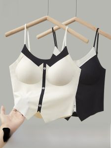 miiow | Ice Silk Strap Vest Women Summer Inner Wear Beautiful Back Bra Integrated With Chest Pad Outerwear Base Layer Underwear
