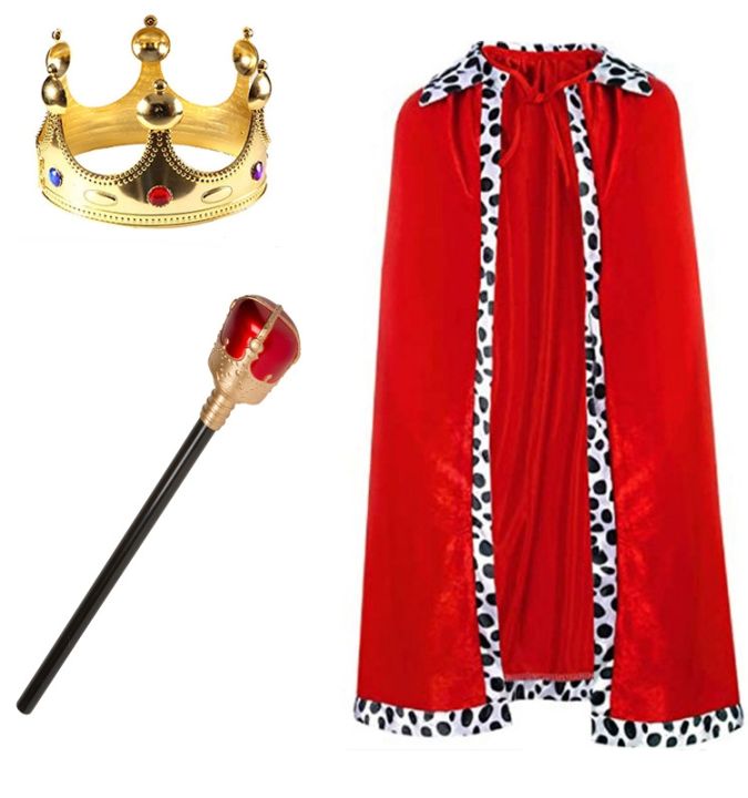 Halloween King Adult Robe Prince Princess Cloak Festival Masquerade ...