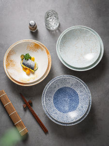 จานซุปเซรามิกสไตล์จีน จานใส่อาหารเย็น จานเซ็ตห้องอาหารโรงแรมระดับไฮเอนด์ จานทรงลึก จานใส่อาหารเย็น