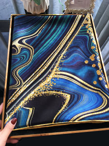 Aurora Sapphire Blue: The Ultimate 100% Mulberry Silk Satin Scarf