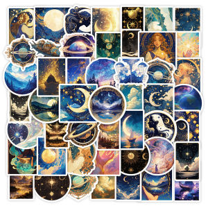 Bộ Nhãn Dán Thẩm Mỹ Về Vũ Trụ Galaxy Starry Sky - Bộ Đề Can Hình Hành Tinh Và Mặt Trăng Hoạt Hình Cho Điện Thoại Máy Tính Xách Tay Văn Phòng Phẩm Chống Thấm Nước