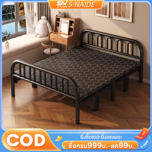 SN เตียงนอน 3.5/4/5 ฟุต เตียงเหล็ก เตียงพับ เตียงพับได้ เตียงเดี่ยว เตียงงีบเตียงพับนอนกลางวัน เตียงพกพาดงาย เรียบง่าย พับง่าย ไม่ต้องประกอบ