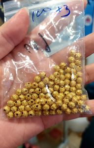 100 hạt harm Bi v.àng tròn kim tiền size 6li 8li 10li chuyên làm vòng tay phụ kiện trang sức.