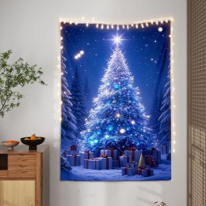 VIKAMA Làng Giáng Sinh Tấm Thảm Hoạt Hình Ông Già Noel Người Tuyết Tuần Lộc Pháo Hoa Treo Tường Thẩm Mỹ Trang Trí Giáng Sinh Cho Phòng Ký Túc Xá