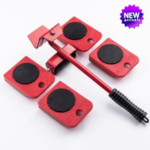5Pcs-Set Heavy Duty Furniture Lifter Furniture Moving Transport Roller Set Heavy Duty Lifter Transport Tool Mover Roller Wheel