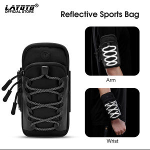 LAYOTO Reflective Cell Phone Arm Bag Sports Arm Sleeve Wrist Bag  Outdoor Fitness Safety Reflective Cell Phone Bag
