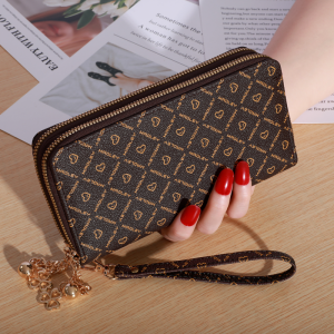 Large-capacity Simple Long Wallet Faux Leather Zipper Purse Casual Multifunctional Clutch Bag