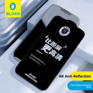 BLUEO | Anti-Fingerprint AR Anti-Reflection AG Protective Tempered Glass Screen Protector for iPhone 13 Pro Max and iPhone 12