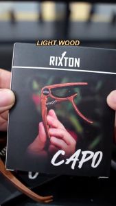 RIXTON Guitar Capo with Pick Slot Metal Wood Grain Easy Change Clamp Key Acoustic Guitar Tone(Guitar Capo with Slot)