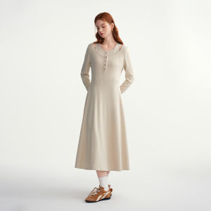 DUSHU | Slimming Faux Layered Dress for Plus Size Winter Wear