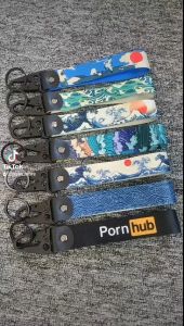 Móc chìa khóa vải 19x2.5cm in hình mặt biển nhật bản độc đáo