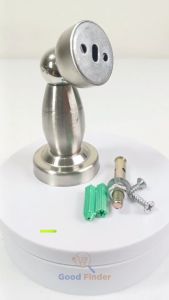 Stainless Door Stopper Soft-Catch Strong Magnetic Holds Door Open Bumper Wall/Floor Mount