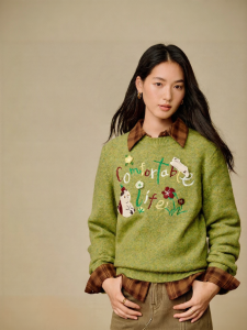 INMAN | Soft Comfortable Green Knit Sweater