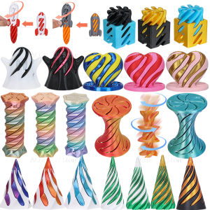 31 Styles 3D Printed Spiral Cone Rocket Ghost Heart Passthrough Fidget Toy Impossible Pyramid Stress Relief Toys Desktop Decor