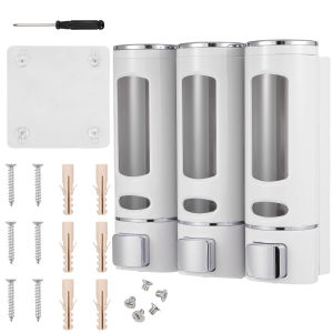 2Pcs/3Pcs 400ml Shower Soap Dispenser Wall Mounted Shampoo and Conditioner Dispenser Adhesive Handwashing Fluid