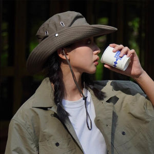 หมวกเดินป่า หมวกบักเก็ต หมวกกันแดด มี 3 สีให้เลือก สำหรับทำงาน กลางแจ้ง เดินป่า พับเก็บได้ มีสายคล้องคอ ปีกกว้าง