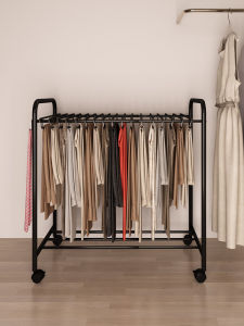 Pant Rack Wardrobe Built-in Retractable Slide Rail For Home Pull-out Storage Fantastic Multi-Functional Movable Floor Iron Hanger