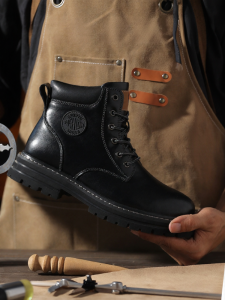 Omasculin | Fleece-lined Leather Large Size Mens Boots 48