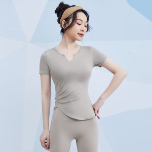 Fitness Short Sleeve Womens T-shirt Yoga Spring Summer Style VanSydical Professional Running Slimming Effect Sportswear