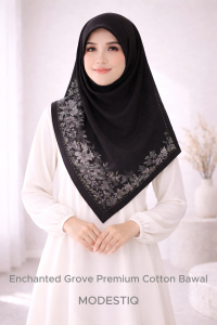 Modestiq Floral Border | Soft Cotton Square | Breathable Everyday Comfort l Premium Cotton Voile
