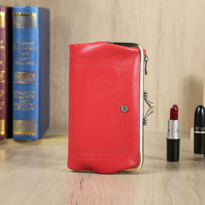 CONTACTS Genuine Leather Fashion Cool Fox Design Handheld Wallet Women with 12 Card Slots Colorful Soft Travel Purse Wallets