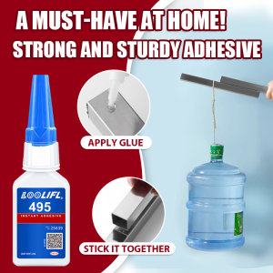 LOOLIFL 495 super cyanoacrylate glue 10 seconds curing waterproof simple to use suitable for plastic wood metal and so on.
