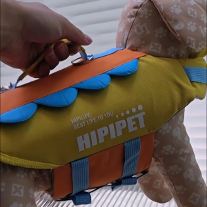 New Rainbow Splicing Dog Life Jacket Beach Pool Outdoor Safety Towing Large Medium and Small Dog Swimsuit