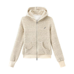 JNXS | Bộ Áo Khoác Hoodie Thêu Sọc Color Blocking cho Mùa Thu