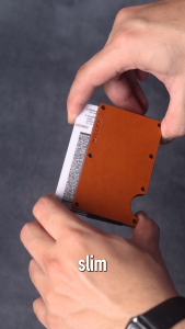 Wallex S Leather Slim RFID Cardholder Wallet with RFID Blocking and Elastic Cash Strap
