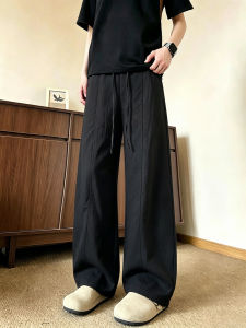 LIUBU | Black Tencel-Linen Quick Dry Summer Lightweight Breathable Loose Wide Leg Pants