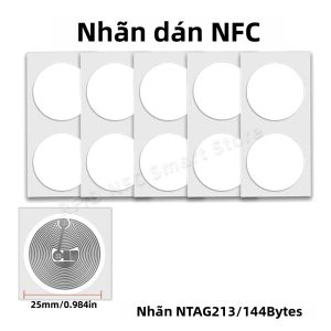 10 Chiếc 25 Mm Trắng NFC Dán ISO14443A Giao Thức 13.56 MHz NTAG 213 Đa Năng Thẻ RFID Cho Tất Cả Các Điện Thoại NFC Thẻ Kiểm Soát Truy Cập