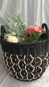 Giỏ nhựa đựng đồ đa năng Smile Decor giả mây  giỏ trồng cây  cắm hoa  giỏ đựng quần áo  đồ chơi