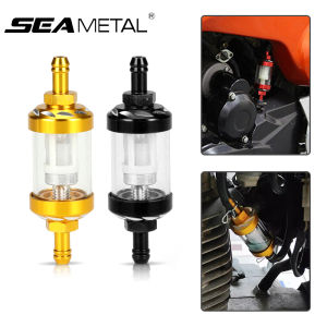 SEAMETAL Aluminum Alloy Motorcycle Fuel Gasolines Oil Filter For Moto For ATV Motorcycles Dirt Fuel Filter Accessories
