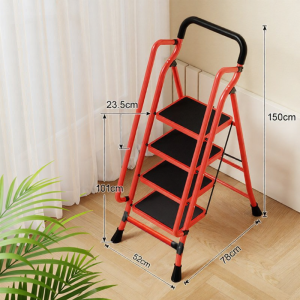 KAIPAQI | Wide Platform Folding Ladder with Handrail