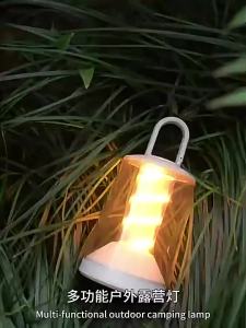 Portable Camping Tent Lantern Rechargeable Dimming Desk Night Light 2-in-1 for Outdoor Travel Home Atmosphere Bright and Durable