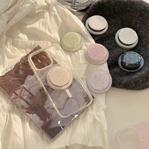 Potdemiel | Korean Flower Magnetic Grip Foldable Finger Ring Griptok Phone Holder Expanding Bracket For iPhone Samsung Stand Support