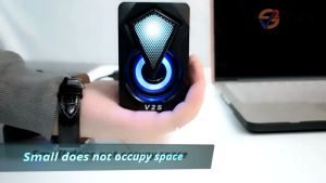 V2S S7BT RGB Mini Bluetooth Stereo Speaker 2.0 for Desktop Laptop High Fidelity Computer Audio