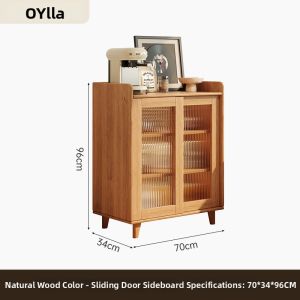 OYIla | Coffee Side Cabinet Display Cabinet Storage Unit Mid-Century Style