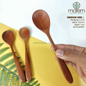 SENDOK BULAT KAYU | SENDOK KAYU KOREA | SENDOK KAYU UNIK 17 CM | SENDOK BUMBU