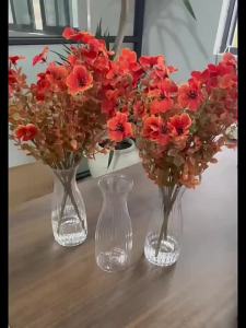 1/4pcs Plastic Striped Vases Transparent Flower Vases Floral Combination Crafts Suitable For Various Bouquet Decoration Displa