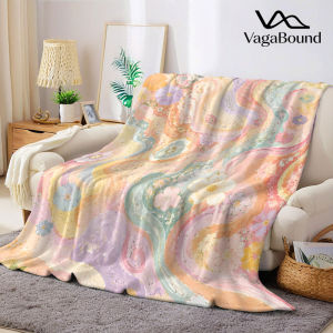 BILIBILI | Pastel Floral Flannel Blanket Warm Soft Halloween Christmas Decorative Couch Warm Cozy All-Season Gift