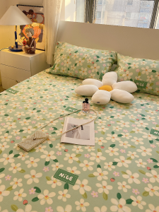 Ga Giường Cotton Ga Giường Cotton Ga Giường Kẻ Ô Ga Giường Nệm Simmons Bọc Bảo Vệ Ga Giường Chống Bụi Cố Định Chống Trượt