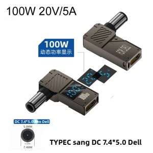 5525 PD100W Type-C Sang DC Bộ Chuyển Đổi Phích Cắm USB C Bộ Sạc Máy Tính Xách Tay Bộ Sạc Kết Nối Nguồn Cho Các Mẫu Máy Tính Mỏng Của Lenovo