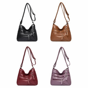 Mireille Women Soft Leather Shoulder Bags Multi-Pocket Classic Crossbody Handbags