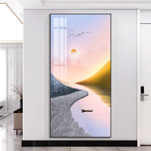 Modern Minimalist Abstract Entrance Decorative Painting Vertical Corridor Landscape Artwork New Chinese Style Living Room Wall Art