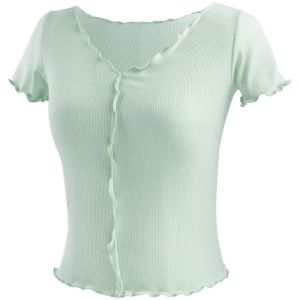 aiwuge | Chinese Dance V-Neck Short Sleeve Top for Women