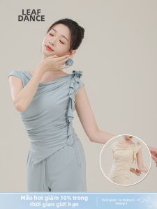 LEAF DANCE | Trang Phục Nhảy Múa Không T Tay Drape Cổ Hiện Đại Đào Tạo Nhảy Múa Cổ Điển & Trung Quốc