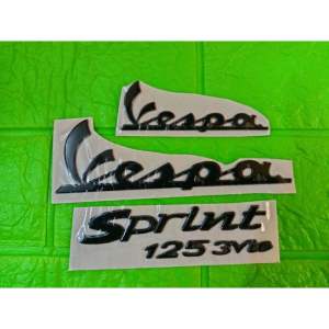 Bộ tem Vespa Sprint 125 3Vie màu đen bóng hàng nhập Thái Lan chất lượng cao dành trang trí riêng cho dòng xe này tem nổi màu sắc rất đẹp và bền giá bán cực tốt bán lẻ như bán sỉ